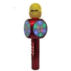 Microfone karaoke sem fio Bluetooth com led